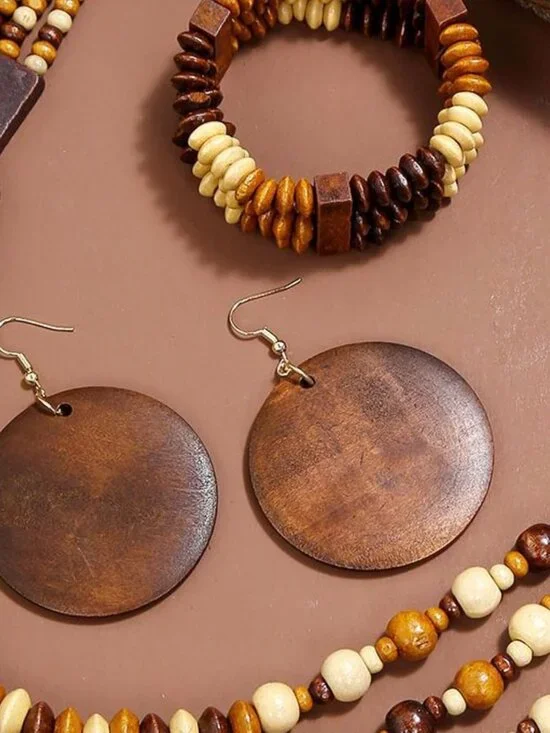 Brown Earrings Jewelry Sets Boho Gold Hoop Earrings for Women Boho Jewelry Acces - Picture 4 of 7